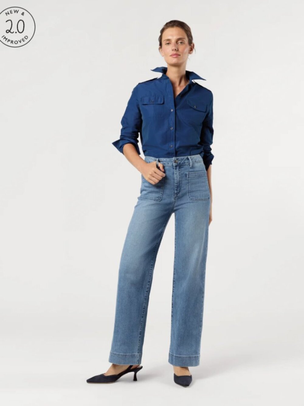 Ann Mashburn Coco Patch Pocket Jean 7-Year Indigo Stretch Denim - Picture 10 of 10